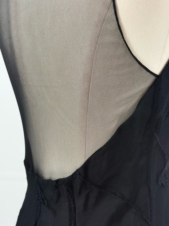 VTG Lauren Ralph Lauren Sophisticated Black Sheer Floral Maxi Evening Dress SZ 4 - Picture 12 of 17